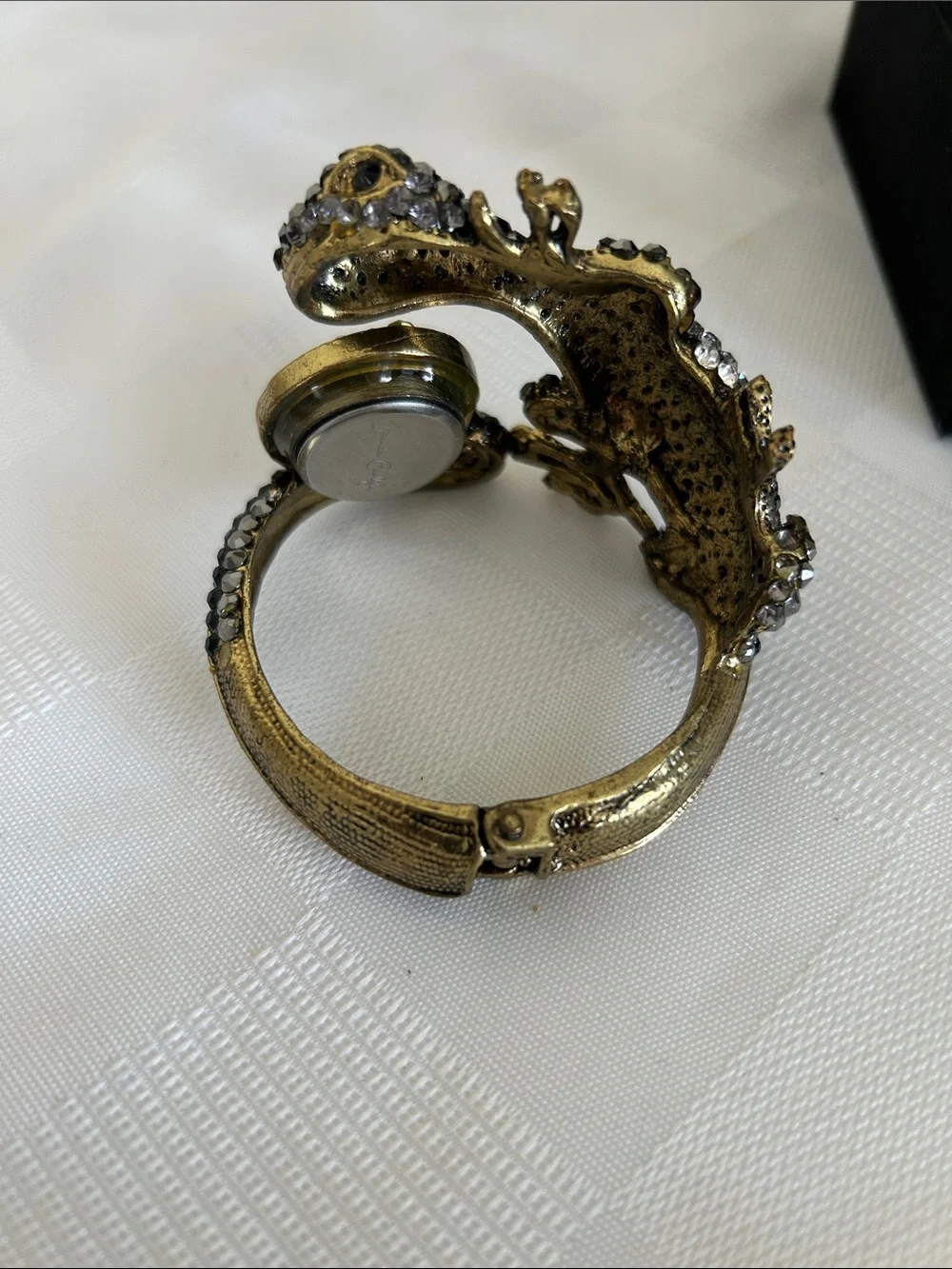 Black & Gold Lizard Bracelet Watch